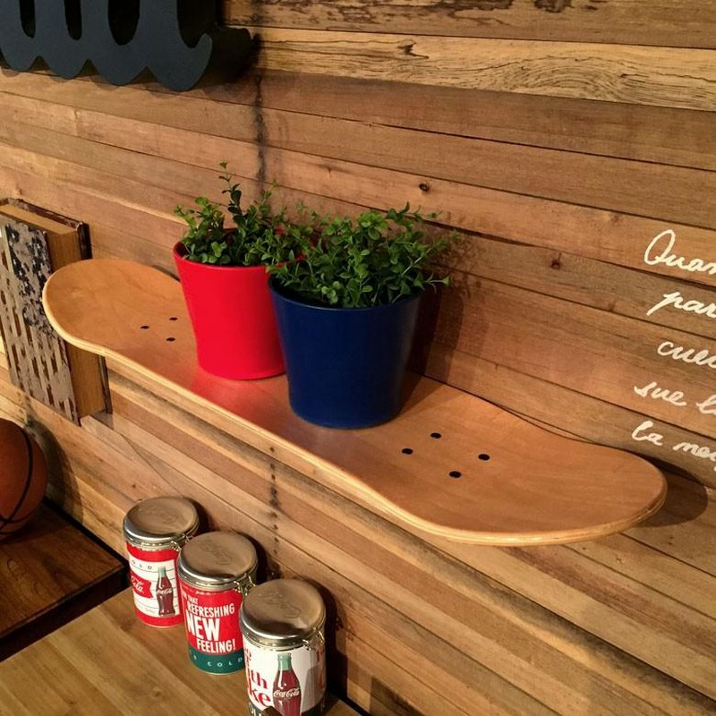 2個セット スケートボード型ラック フォールシェルフ スケートボード