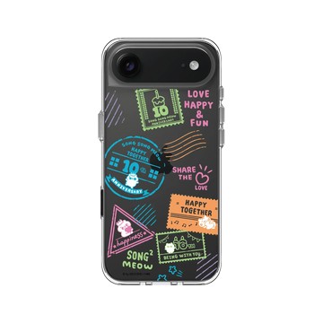 iPhone Air Clear Case（相機按鈕） 透明 - 爽爽貓 Song Song Meow by SECOND - 爽爽貓十周年旅行印章