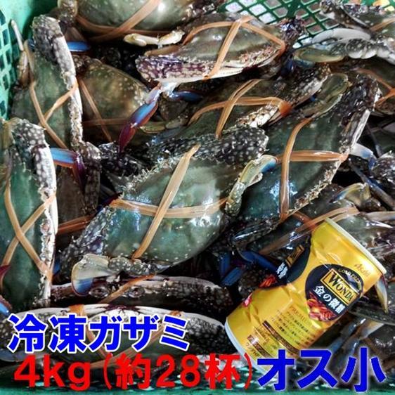 魚介類 カニ 冷凍ワタリガニ オス小サイズ４ｋｇ約28杯 渡り蟹 ガザミ  産地直送