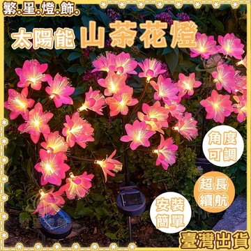 隔日到貨🌳太陽能裝飾燈 山茶花燈 仿真花地插燈 戶外防水花园草坪燈 LED光纖花燈 地插燈 庭院裝飾燈