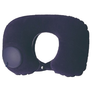 充氣U型枕 Set 2 植絨材質 深藍色 87g 輕薄便攜  44 x 27cm