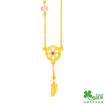 幸運草 好夢黃金/水晶鎖骨項鍊