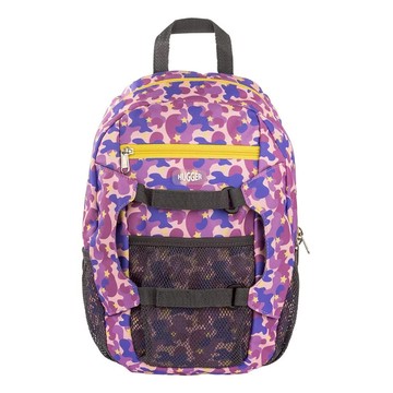 HUGGER 孩童登山背包 輕量透氣設計 雙側實用網袋  迷彩紫星  14 x 24 x 37公分