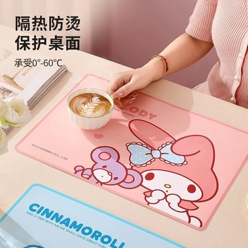 臺灣-出貨🔥三麗鷗高顔值硅藻泥學生桌墊餐墊隔熱墊防燙吸水防滑西餐現代餐廳