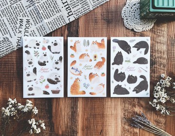 迪夢奇感壓貼 - 喵喵 v.2 / 手帳專用 / 內含 3 種款式