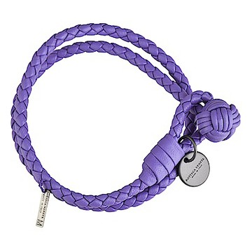 BV BOTTEGA VENETA 寶緹嘉  經典手工編織雙環小羊皮手環(薰衣草)