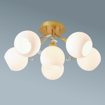 彎管烤金玻璃造型半吸頂燈 36-60981