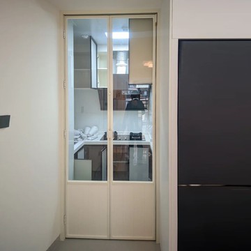 鋁合金 無軌折疊門 簡易廚房廁所衛生間門 開放式水晶玻璃推拉門