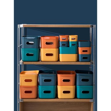 居家家雜物收納盒帶蓋防塵家用衣物收納箱桌面化妝品整理盒儲物筐