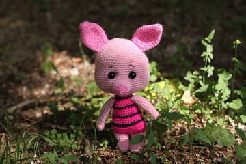 鉤針小豬，粉紅色小豬，小豬鉤針，可愛小豬，有趣的小豬