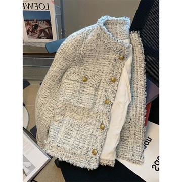 法式小香風外套女秋冬2025新款小個子高級感名媛加厚夾棉短款上衣