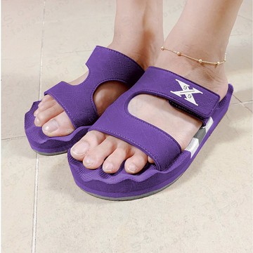 紫色 久站久走 回彈 氣墊 拖鞋 I 調整鬆緊 舒緩足底痛 露營旅行