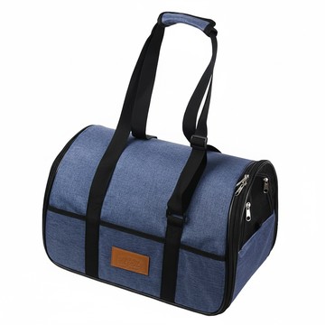 Catfeet 輕旅行亞麻風手提包 多功能寵物外出包  1個  40 x 26 x 27cm  深藍色