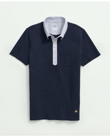Brooks Brothers Men's The Vintage Oxford-Collar Polo Shirt In Supima Cotton Blend | Navy | Size Medium
