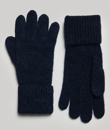 Superdry Women's Women's Essential Ribbed Gloves Dark Blue / Dark Navy - Size: 1SIZE