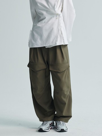 CURVED CARGO PANTS KHAKI