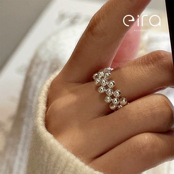 Eira Accessory 三層串珠戒指‧925純銀戒指‧彈性戒指‧戒指 簡約 素面 中性 CKJZ0047A