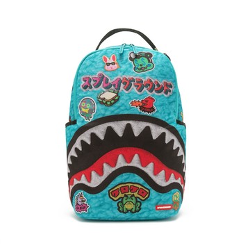 SPRAYGROUND 趣味小圖鋸齒鯊大容量後背包 綠色 G687169