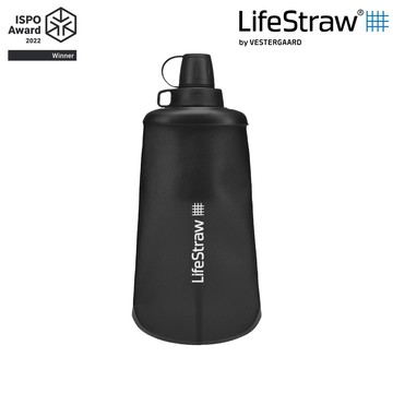LifeStraw Peak 頂峰軟式水瓶 650ml｜深灰 (ISPO Award 過濾水瓶 可折疊擠壓 越野跑 登山健行 野外求生)