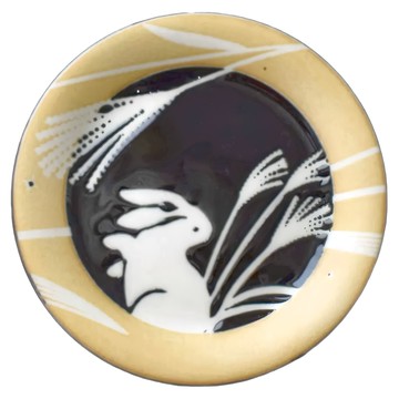 美濃燒 豐收麥兔紋 日本製 陶瓷餐盤  12.3 x 1.5cm  1個