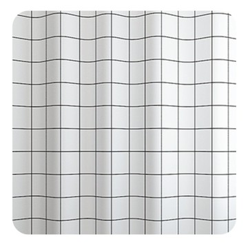PEVA防霉防水浴簾 附掛環  白底方格  1個  180 x 180cm