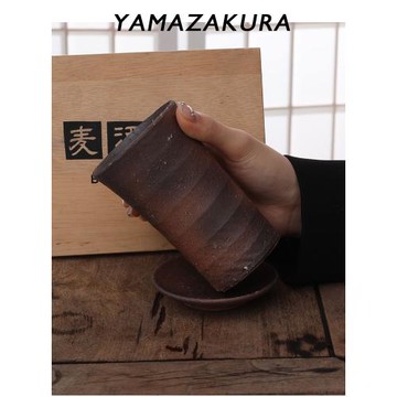 日本製 中古杯備前燒古窯茶杯 六大古窯侘寂茶器柴燒啤酒杯日式杯