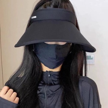 2024新款大帽檐空頂防曬帽女夏季防紫外線騎車遮陽帽可折疊太陽帽