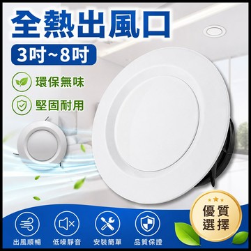 出風口 ABS圓盤可調 風管 全熱交換機 全熱交換 新風 新風系統 冷氣 空調 空調工具 排風口 排風管 3吋 4吋