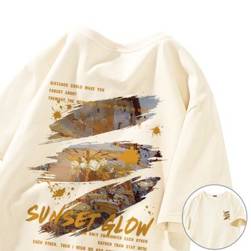 (免運)冰絲短袖t恤男2025夏季寬松潮流大碼男裝上衣服潮牌休閑半袖體恤