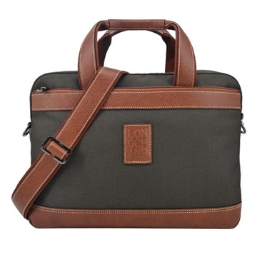 LONGCHAMP BOXFORD系列帆布兩用公事包(小/棕)1486-080-042