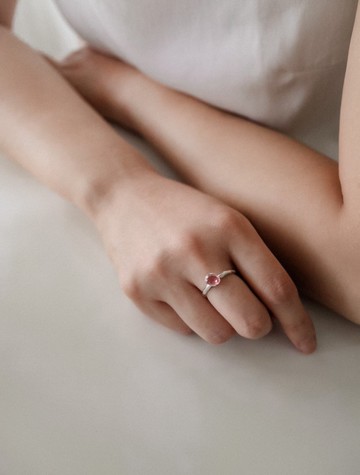 玫瑰粉碧璽戒指 - MISSCHERRY 輕珠寶/戒指/天然寶石戒/情人節