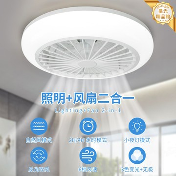 【一燈兩用】風扇燈 吊扇燈 電扇燈 臥室燈 客廳燈 遙控調光 寬電壓110-220V 靜音節能 極簡現代風