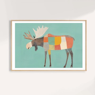 斑斕麋鹿的午後 Colorful Elk Daydream / 童話系列動物插畫