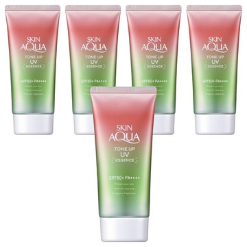 SKIN Aqua 水潤肌 柔光透亮防曬飾底凝露 玫瑰粉 SPF50+ PA++++ 80g 提亮膚色  5件