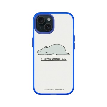 iPhone 15 Clear 激光藍 - ilovedoodle (Lim Heng Swee) - I Hippopotamiss You 河馬