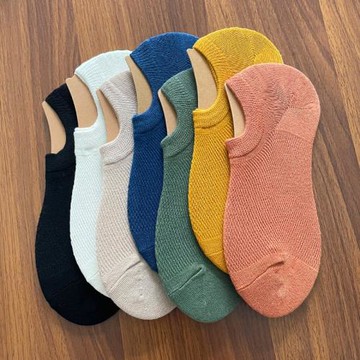 襪子男女船襪純棉隱形夏季薄防臭網眼透氣淺口防滑不掉跟情侶短襪