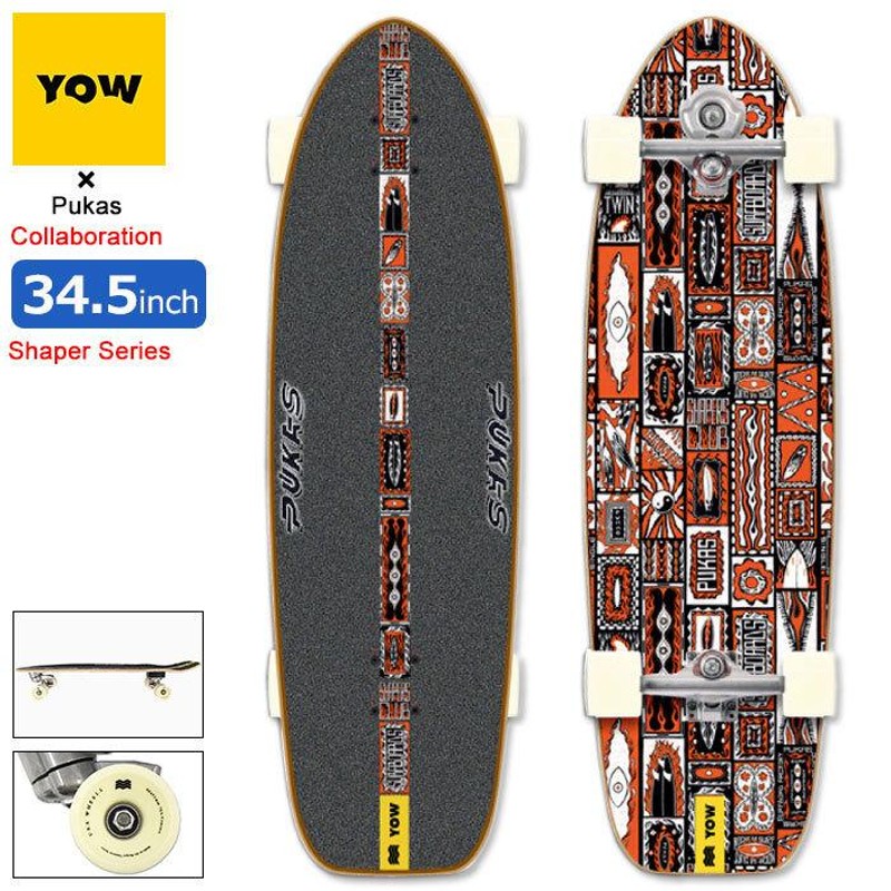 ヤウ スケボー スケートボード コンプリート YOW 34.5インチ Pukas Dark Surfskate Complete Shaper  Series コラボ ( 34.5in 組み立て済み ) | LINEブランドカタログ