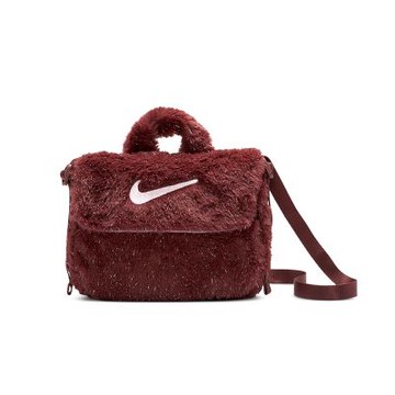Nike 肩背包 Faux Fur 大童 紅 毛絨絨 斜背 側背 小包 童包 FZ1329-231
