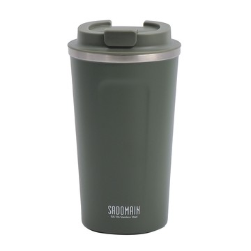 一品川流 SADOMAIN  仙德曼316不繡鋼咖啡直飲保溫杯-480ml / 16oz-軍綠色 / 沙色-2支
