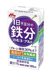 森永 1日不足分の鉄分 のむヨーグルト プルーン 125ML ×24本