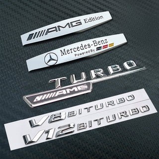 雙渦輪 賓士 渦輪 BENZ AMG 改裝 turbo v8 尾標 側標 葉子板 車貼 c63 CLA v12 BLUE