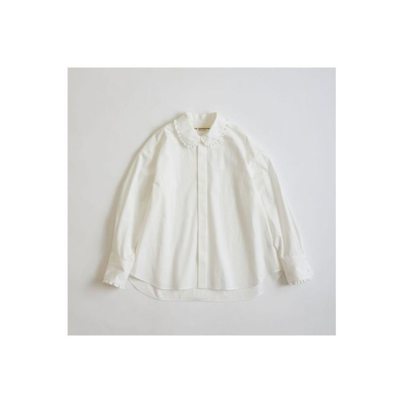 16時までで最短翌日発送】FRILL COLLAR BLOUSE -WHITE(23AMSBL05