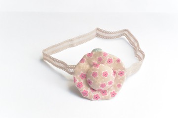 嬰兒髮帶 - 紅碎花