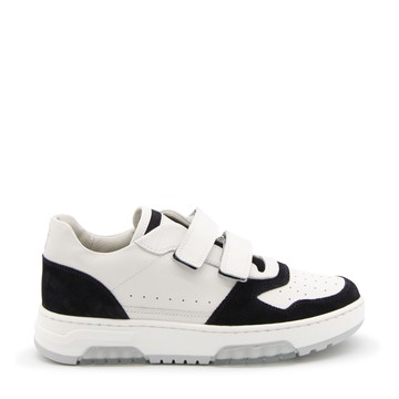 Brunello Cucinelli - Off White And Deep Blue Leather Sneakers