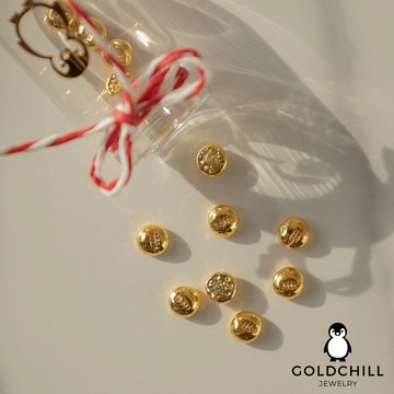 【GOLDCHILL JEWELRY】純金｜黃金幸運金豆1公克