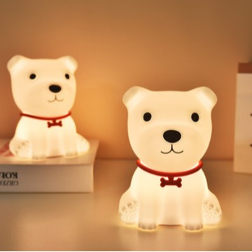 夜燈季送許願蠟燭【美家家電】小狗狗造型夜燈 矽膠燈 光感小夜燈  禮物夜燈  (送許願蠟燭)