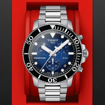TISSOT天梭 Seastar1000 海洋之星 潛水計時石英腕錶 45.5mm / T1204171104101