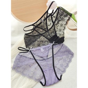 大碼內褲女胖mm200斤性感惑蕾絲面料純欲鏤空火辣純棉襠中腰短褲