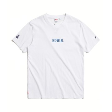 EDWIN 男裝 COOL FLEX 疊印印花短袖T恤 (白色) #上衣