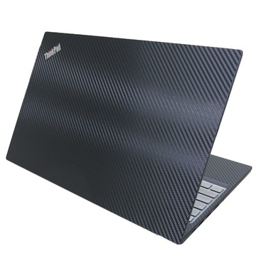 【Ezstick】Lenovo ThinkPad E15 筆電機身貼｜黑色卡夢紋｜上蓋+鍵盤週圍貼